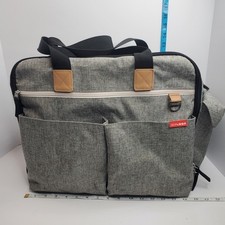 Skip Hop Duo Diaper Bag Travel Friendly Luggage Strap Weekender Bag Grey