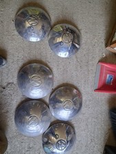 6 borchie coppe ruota cromate volkswagen maggiolino maggiolone VW anni 60 buone