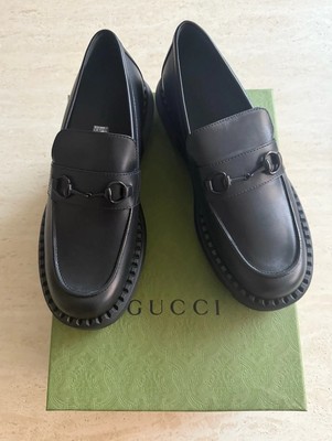 NWB GUCCI Gucci Horsebit Leather Loafers 'All Black'  Designer Size/12