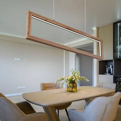 Pendellampe Esstischleuchte Hängelampe LED Holzleuchte Wohnzimmerlampe H 120 cm