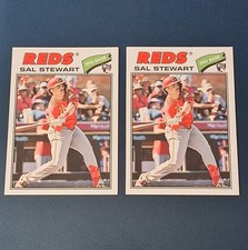 (2) Sal Stewart 2026 Topps Heritage Rookie Card #221 Cincinnati Reds  RC