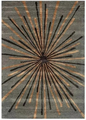 Tapis touffeté à la main Star 100 % laine fine pour le salon et toute pièce - Photo 1/3