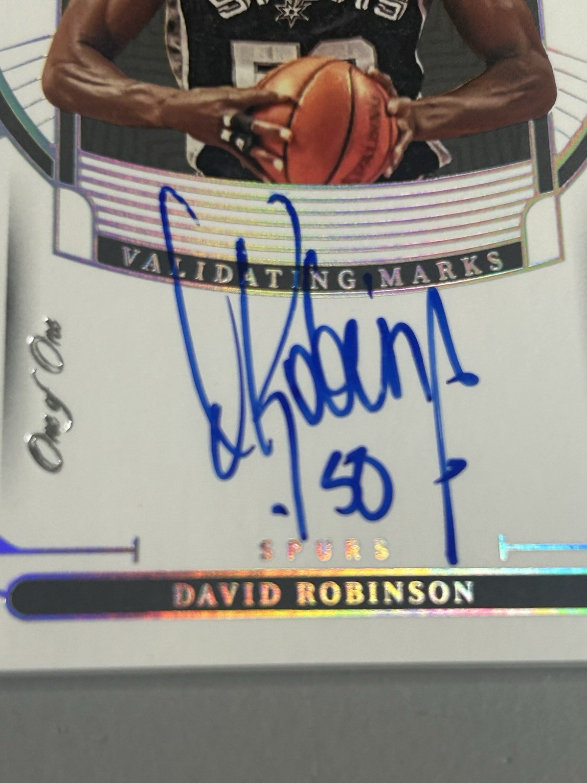 2022-23 Panini National Treasures David Robinson Validating Marks 1/1 Auto view 4