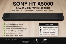 Sony HT-A5000 5.1.2ch Soundbar Dolby Atmos DTS:X Bluetooth Wi-Fi, Black