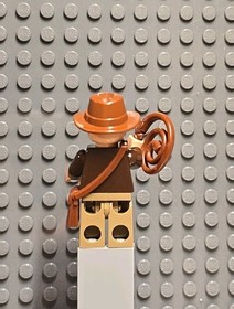 LEGO Indiana Jones Minifigure IAJ001 with whip and satchel 