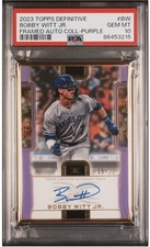 2023 TOPPS DEFINITIVE FRAMED COLLECTION  PURPLE AUTO #/10  BOBBY WITT JR. PSA 10