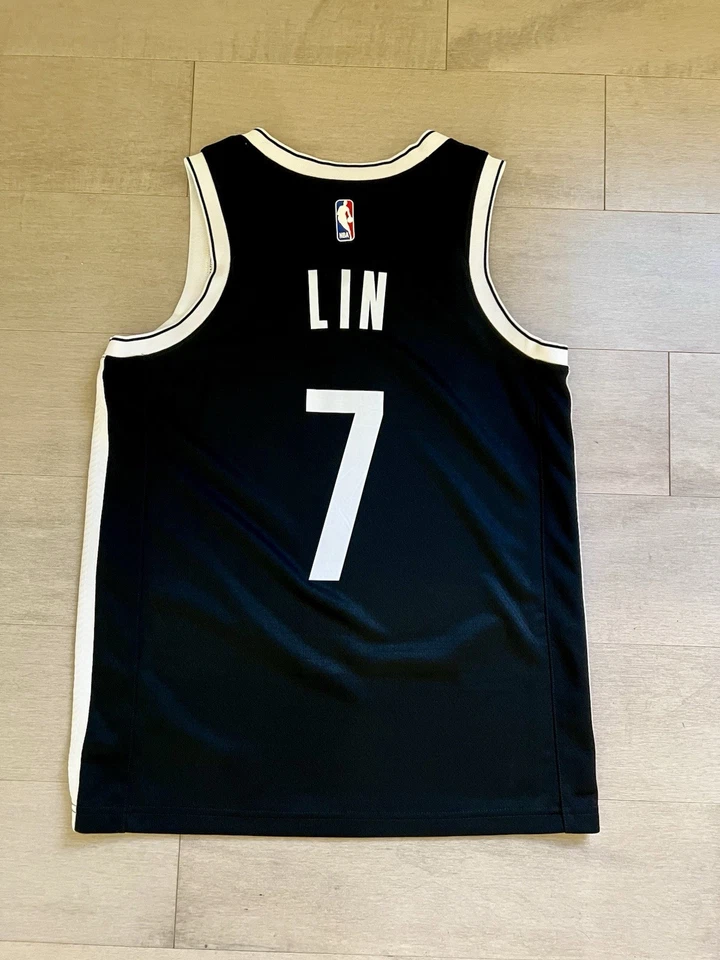 Nike Jeremy Lin Brooklyn Nets Jersey Black Swingman Size Men 44 Medium MED - Image 2 of 3