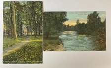 2 1916 Appleton Wisconsin Pretty Spot Path Fox River Postcards 