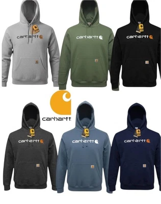 Carhartt Men’s Loose Fit Midweight Hoodie Sweatshirt Signature Logo – New - Image 1 of 4