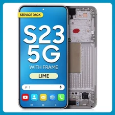 For Samsung S23 5G New LCD with Touch + Frame Lime Service Pack Replacement Part