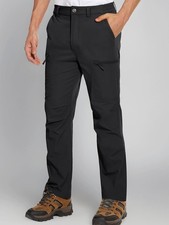 Mens Hiking Pants Quick Dry 5 Pockets Lightweight Outdoor Trousers Black W38 L30