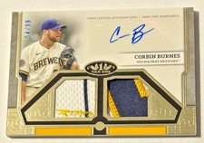 Corbin Burnes 2024 Topps Tier One AUTOGRAPHED DUAL AWESOME RELIC CARD /99