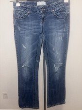 Maurices Womens Size 7/8 Bootcut Jeans 31X30 Stretch Denim Distressed