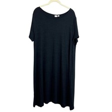 Gap Womens Sweater Knit Dress Short Sleeve XL Black Lightweight Minimalist