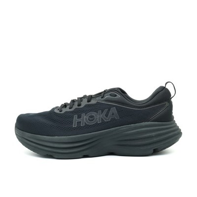 Hoka One Herren Bondi 8 X-Wide Sportschuh Schwarz Mesh Low Laufschuh EU 47 1/3