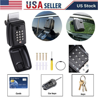 Car Key Lock Box Window Mount 4-12 Combo Key Safe for Surf Camping Outdoor US