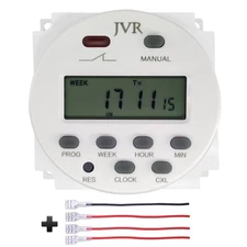 JVR 12V Timer Switch Programmable Digital 12 Volt Dc/Ac/Solar Battery Powered