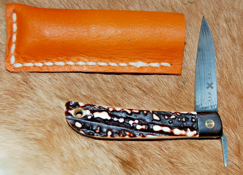 Japanese Friction Folder Pocket Knife w/ Stag Handle - Kotoh