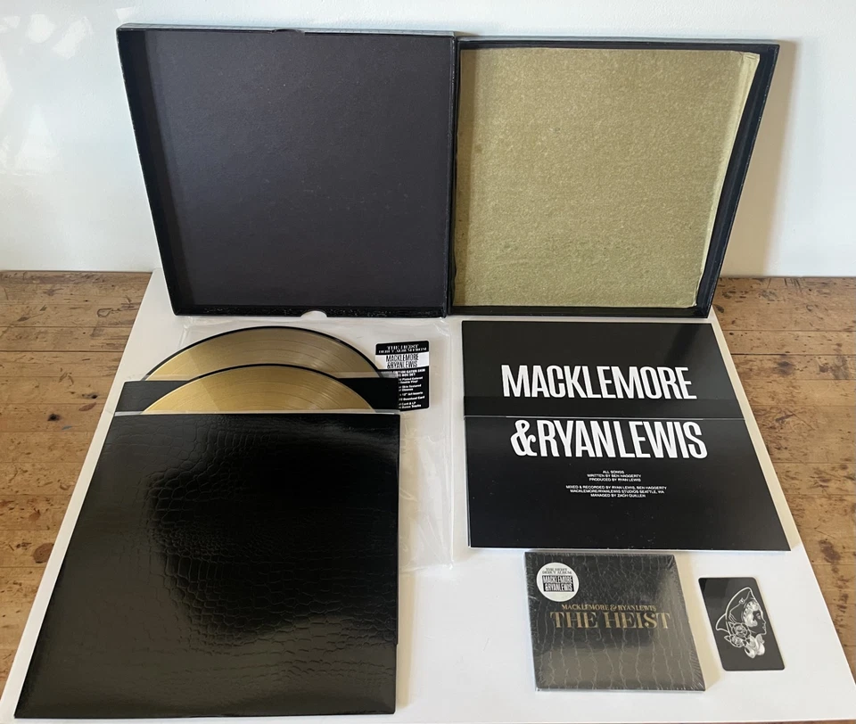 Macklemore and Ryan Lewis - The Heist Deluxe GOLD vinyl 2xLP record box set RARE - Image 3 of 4