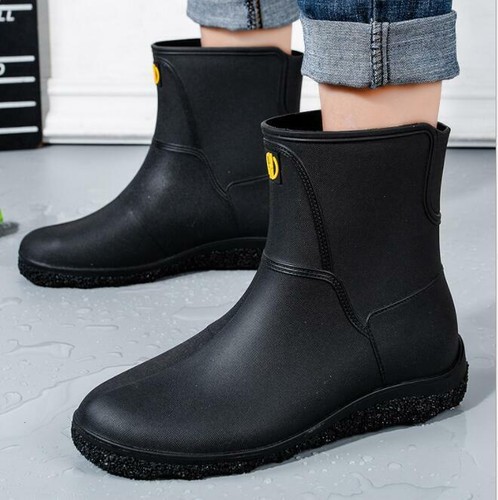 Mens Waterproof Short Wellington Wellies Boot Rain Boots Festival Shoes Outdoor - Picture 2 of 10