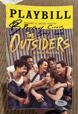 Brody Grant Signed Outsiders Playbill Tony Award Ponyboy Stay Gold PSA Certified