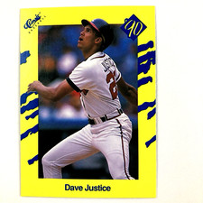 David Justice 1990 Classic Rookie Card #T97 MLB Atlanta Braves. rookie card picture