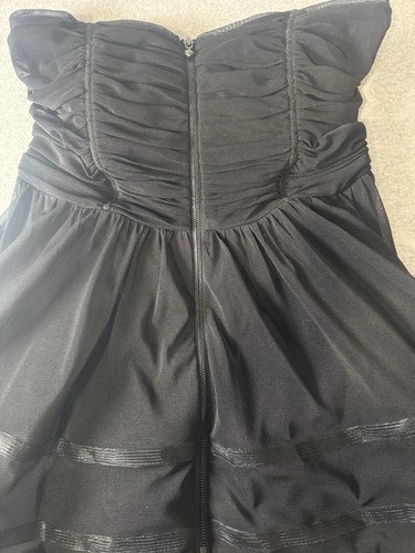 Betsey Johnson Dress Women 10 Black Sweetheart Layered Tulle Mini Y2K Collection - Picture 5 of 11