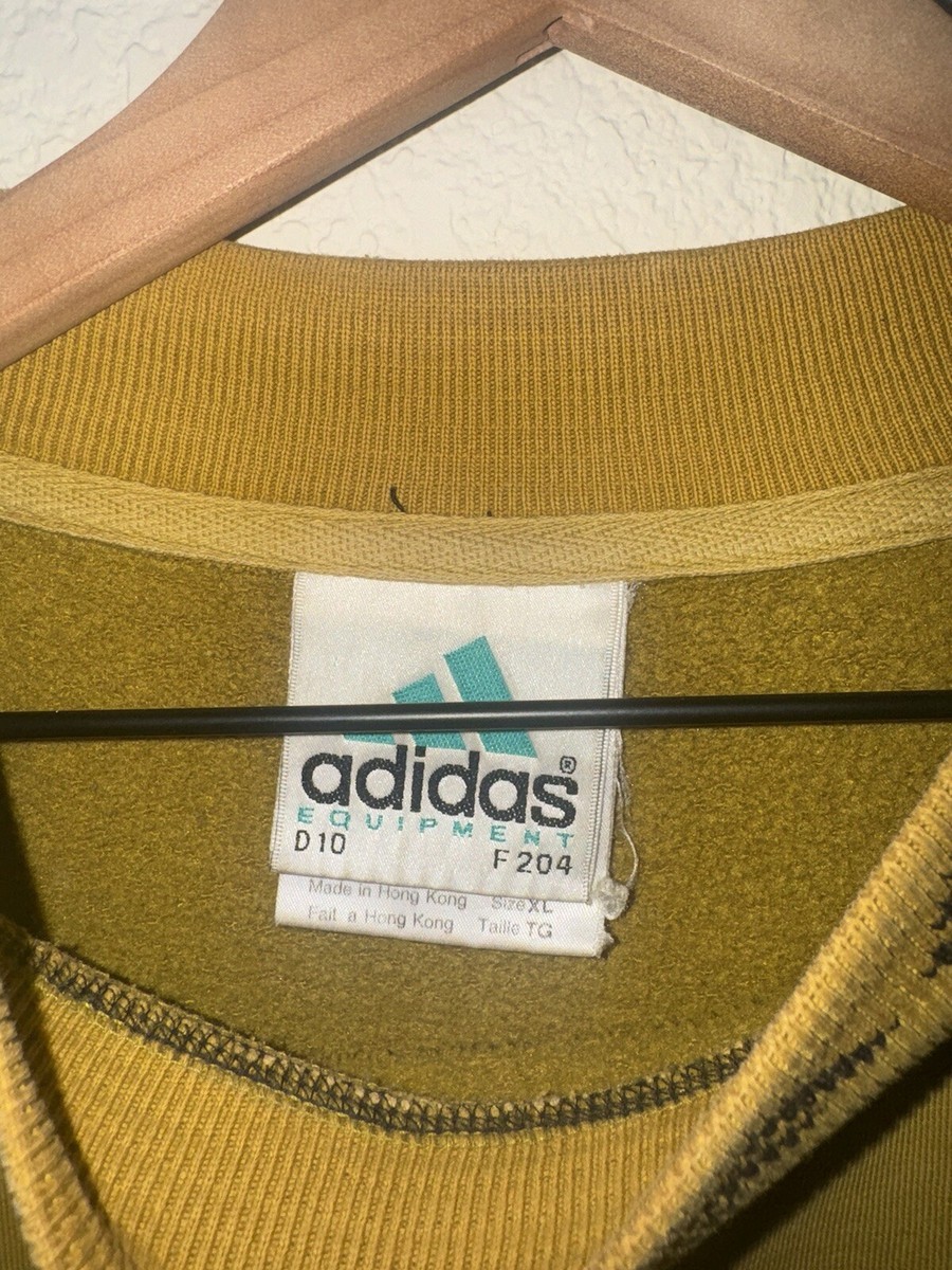 Vintage 90s Adidas Equipment Mustard Yellow Custom Cut Crop