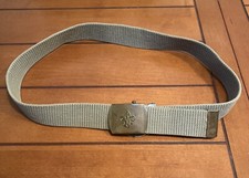 Vintage Boy Scout Belt, 33 inches Total - Brass Buckle - c. 1970 s