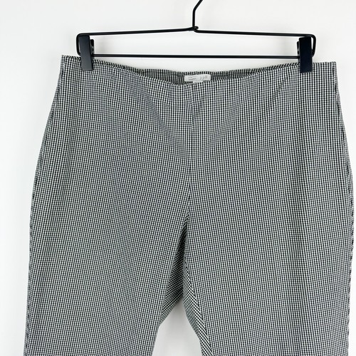 Pantalones J.Jill Premium Bi Elásticos Mujer Talla 12 Negro Blanco Mini Cheque Pull On - Imagen 2 de 17