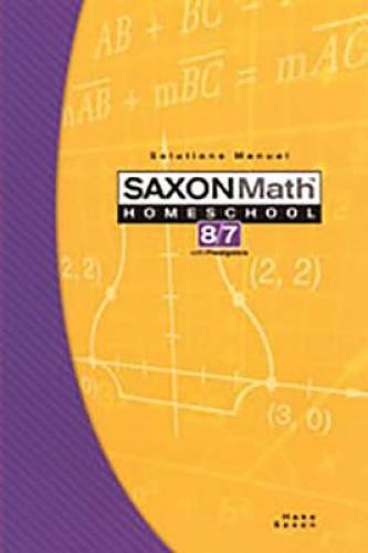 Saxon Math 8/7 with Prealgebra: Solutions Manual - Paperback - GOOD