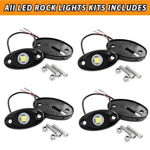 16 Pods Underbody Wheel Lamp White LED Rock Lights Fit Ford Toyota tacoma Truck - Picture 6 of 11