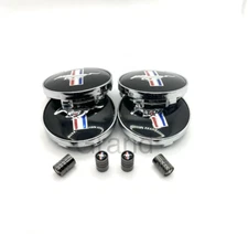 8 Piece Mus tang Wheel Rim Center Caps & Air Caps 60mm GT Horse Set