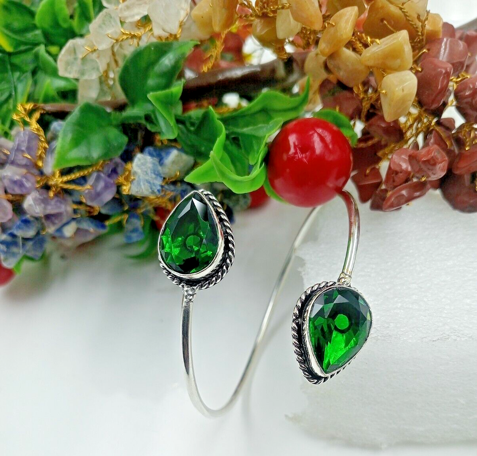 925 Sterling Silver green Topaz Gemstone Handmade Jewelry Bracelet eBay