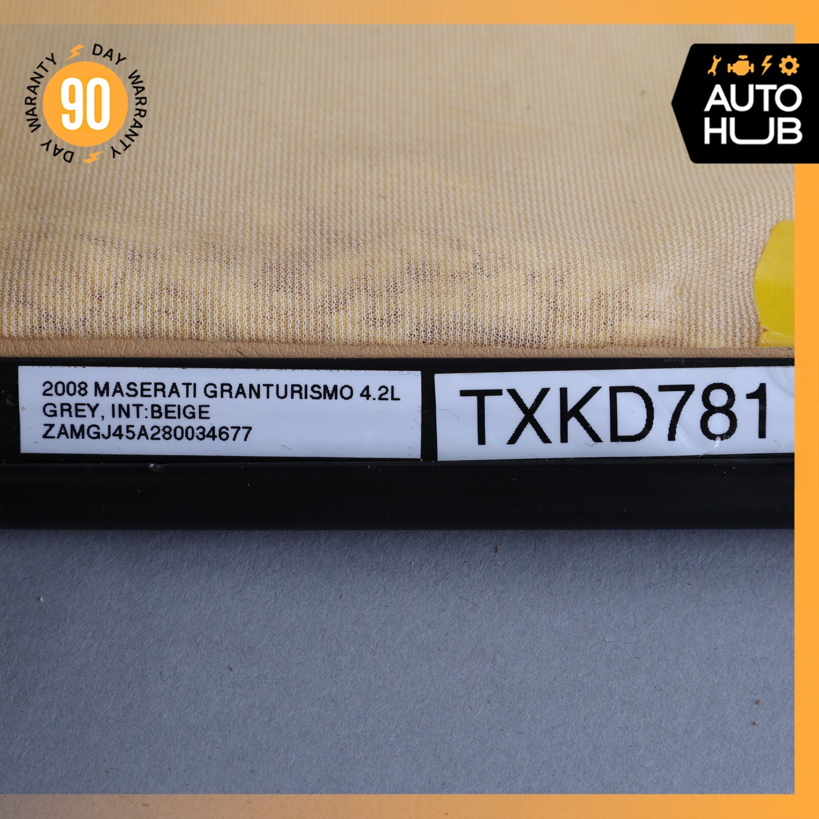 08-12 Maserati GranTurismo M145 Front Left Side Top Upper Seat Cushion Beige OEM