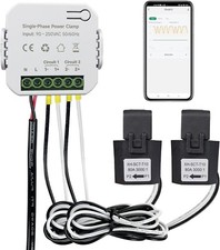 Bi-Directional WiFi Energy Monitor with 2 Clamps, 80A Smart Energy Meter fo