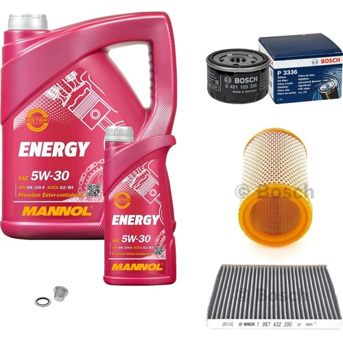 BOSCH inspektionspaket 6 L MANNOL 5W-30 Energy für Renault Megane Scenic 1.6e