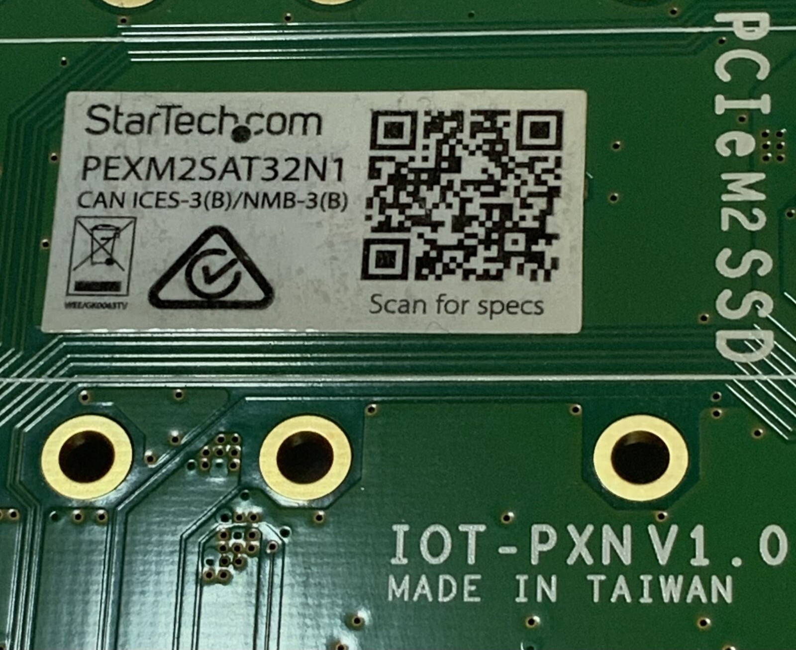 (Lot of 2) StarTech PEXM2SAT32N1 V 1.0 PCIe M.2 SSD Storage Expansion Card "Q4E"