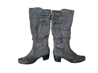 Winterstiefel, Damenstiefel Größe 42 grau, mit Absatz, schönes weiches grau 