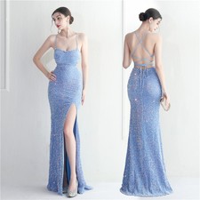 Womens Slip Dress Sexy A-Line Camisole Nightclub Dresses Fish Tail Evening Gown 