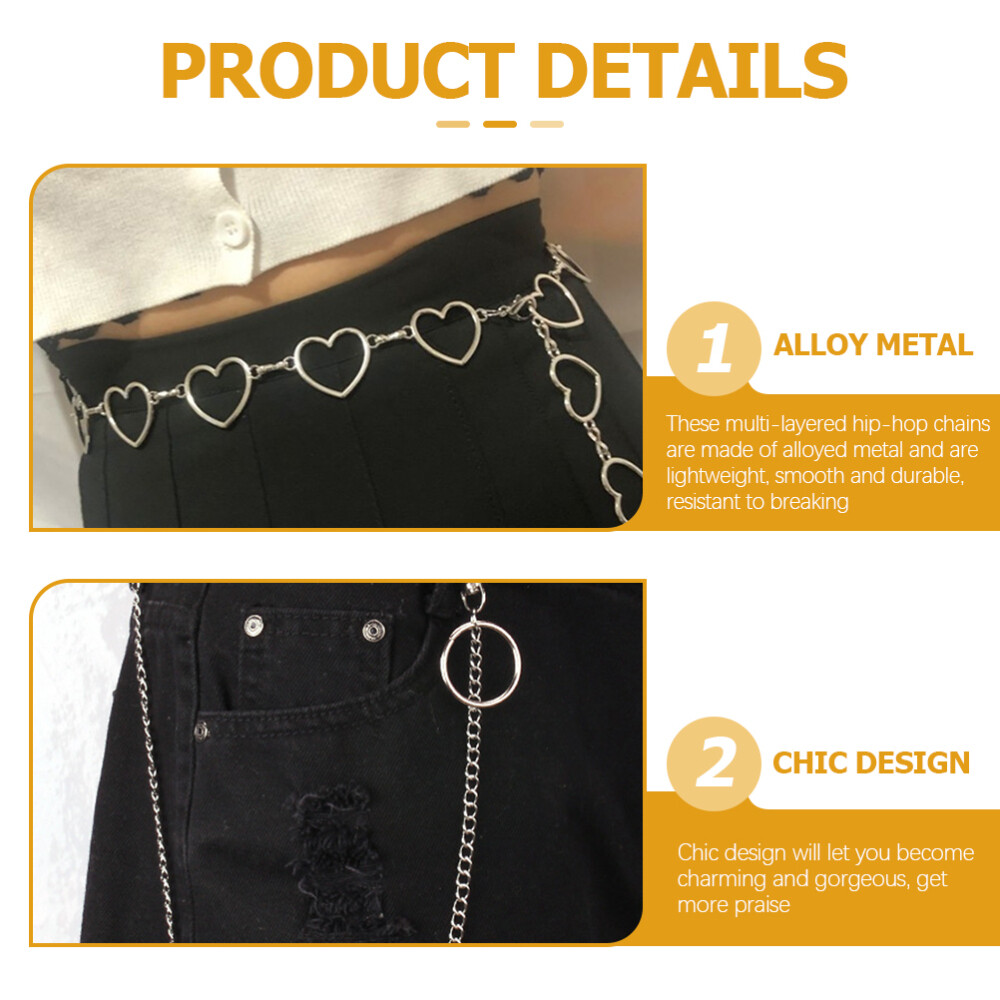 12 Pcs Alloy Waist Chain Pants Set Nye for Women Butterflies Jeans