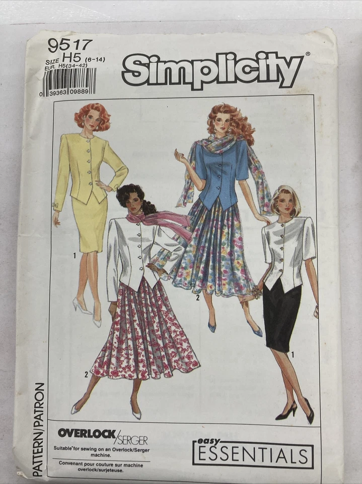 Vintage 80s Uncut Factory Folded Lot Of 2 Patterns Size 6 8 10 12 14 C19H - Image 2 of 4
