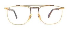 Alaska Adventure 83 Large Square Double Bridge Gold Bronze Metal 54mm Eyeglasses