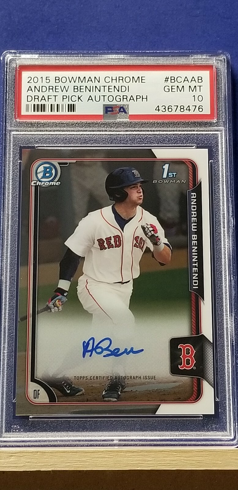 Andrew Benintendi - 2015 Bowman Chrome Draft Autograph  PSA 10