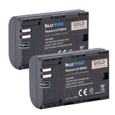 2x Blumax Akku für Canon LP-E6NH EOS R5 R7 R6 Mark II 80D IV LP-E6N 2250mAh