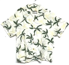 Paradise Found Men Hawaiian Aloha Shirt Coconut Tree Size XLarge Hawaii Made VTG
