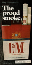 1975 Vintage Print Ad The Proud Smoke L&M Filter Cigarettes Kings 20 Class A