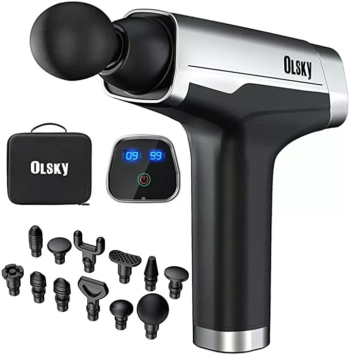 NEW OLsky Deep Tissue Muscle Massage Gun Body Percussion Massager - 12  Heads