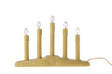 5 Light Electric Candolier Indoor Christmas Candle Lamp Ivory Plastic with Bulbs