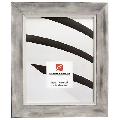 Craig Frames Aristocrat, 1.625'' Wide Distressed White and Silver Picture Frame